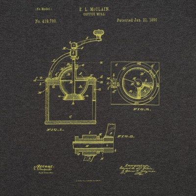 Футболка приталенная Old Patents. Coffee Mill
