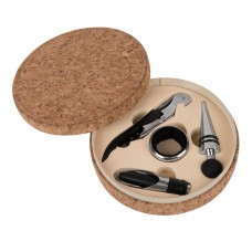 Набор для вина "Cork" (4 предмета); 15х4см; искусственная кожа