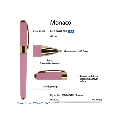 Ручка пластиковая шариковая Monaco