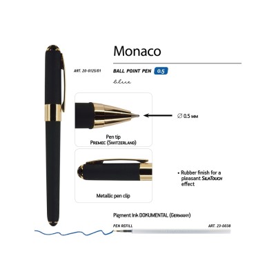 Ручка пластиковая шариковая Monaco