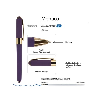 Ручка пластиковая шариковая Monaco