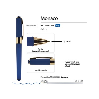 Ручка пластиковая шариковая Monaco