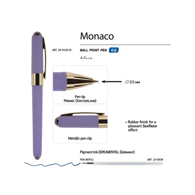 Ручка пластиковая шариковая Monaco